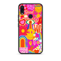 Thumbnail for Xiaomi Redmi Note 7 Hippie Love θήκη από τη Smartfits με σχέδιο στο πίσω μέρος και μαύρο περίβλημα | Smartphone case with colorful back and black bezels by Smartfits