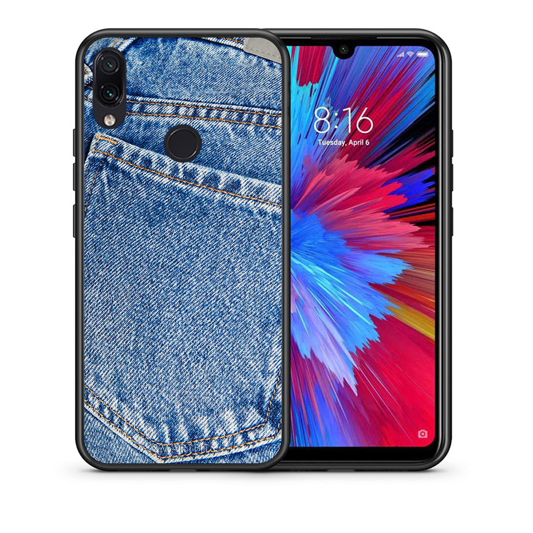 Θήκη Xiaomi Redmi Note 7 Jeans Pocket από τη Smartfits με σχέδιο στο πίσω μέρος και μαύρο περίβλημα | Xiaomi Redmi Note 7 Jeans Pocket case with colorful back and black bezels