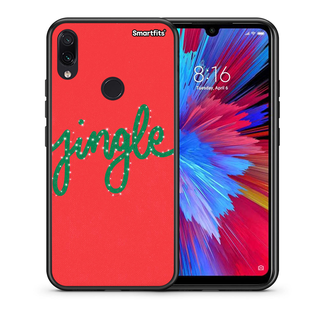 Θήκη Xiaomi Redmi Note 7 Jingle Xmas από τη Smartfits με σχέδιο στο πίσω μέρος και μαύρο περίβλημα | Xiaomi Redmi Note 7 Jingle Xmas case with colorful back and black bezels