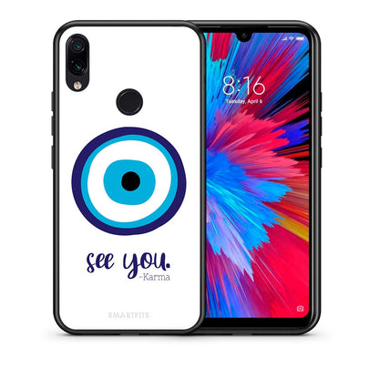 Θήκη Xiaomi Redmi Note 7 Karma Says από τη Smartfits με σχέδιο στο πίσω μέρος και μαύρο περίβλημα | Xiaomi Redmi Note 7 Karma Says case with colorful back and black bezels