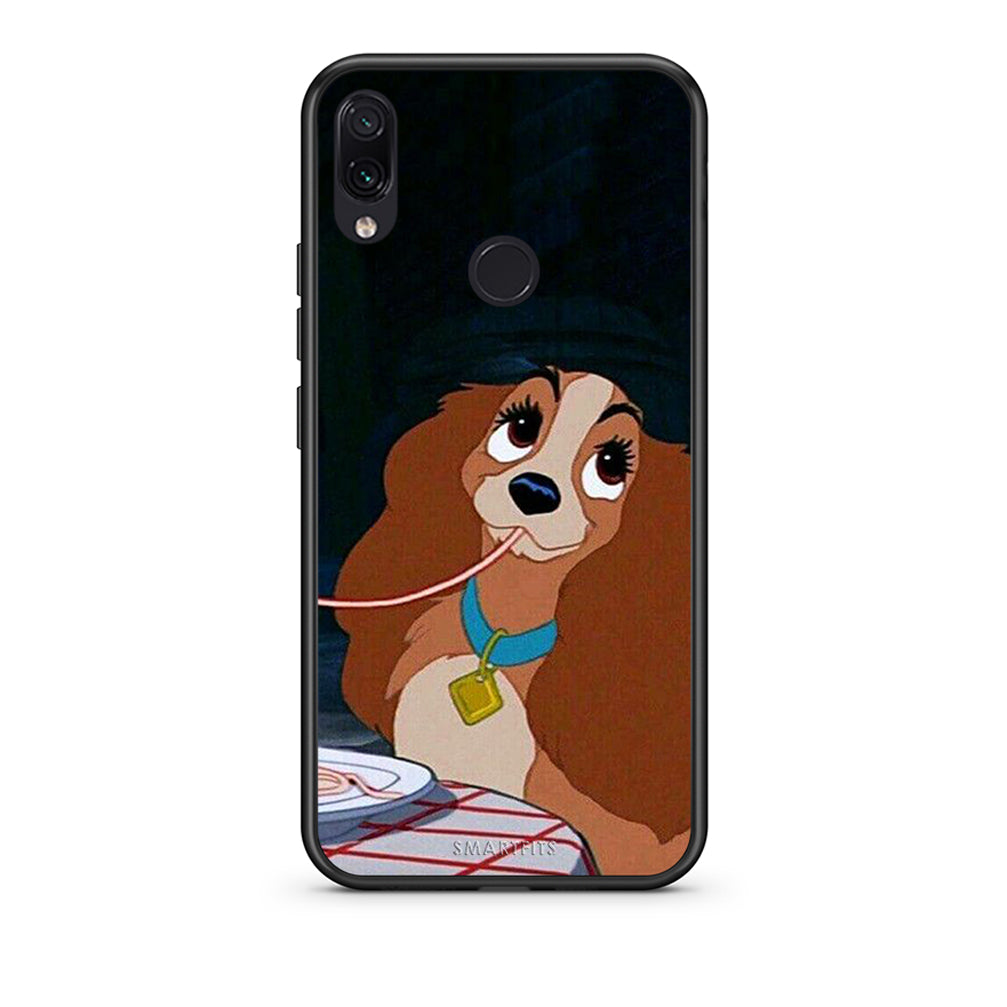 Xiaomi Redmi Note 7 Lady And Tramp 2 Θήκη Αγίου Βαλεντίνου από τη Smartfits με σχέδιο στο πίσω μέρος και μαύρο περίβλημα | Smartphone case with colorful back and black bezels by Smartfits