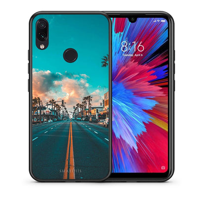 Θήκη Xiaomi Redmi Note 7 City Landscape από τη Smartfits με σχέδιο στο πίσω μέρος και μαύρο περίβλημα | Xiaomi Redmi Note 7 City Landscape case with colorful back and black bezels