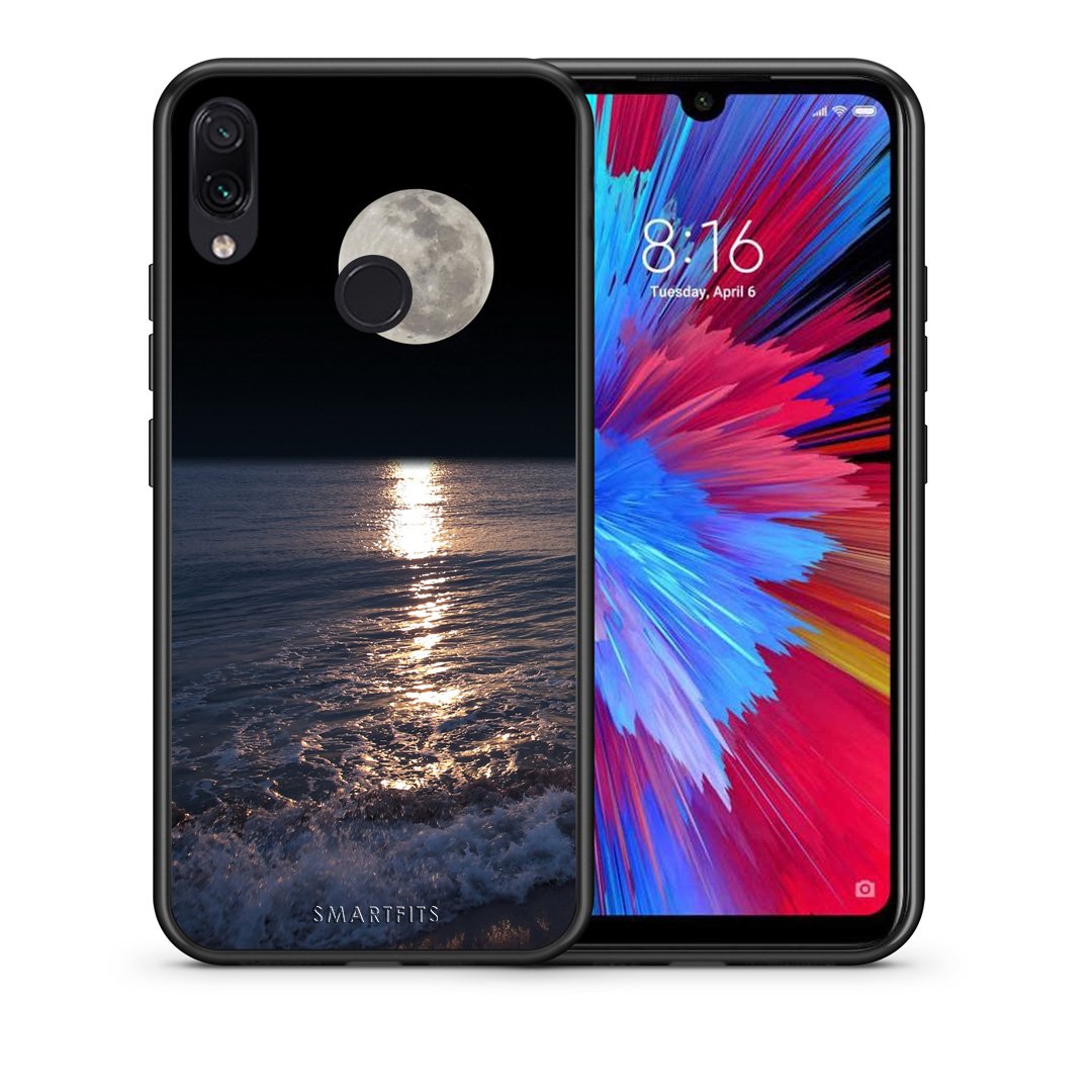 Θήκη Xiaomi Redmi Note 7 Moon Landscape από τη Smartfits με σχέδιο στο πίσω μέρος και μαύρο περίβλημα | Xiaomi Redmi Note 7 Moon Landscape case with colorful back and black bezels