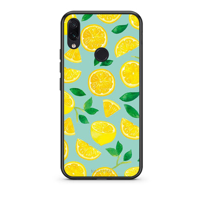 Xiaomi Redmi Note 7 Lemons θήκη από τη Smartfits με σχέδιο στο πίσω μέρος και μαύρο περίβλημα | Smartphone case with colorful back and black bezels by Smartfits