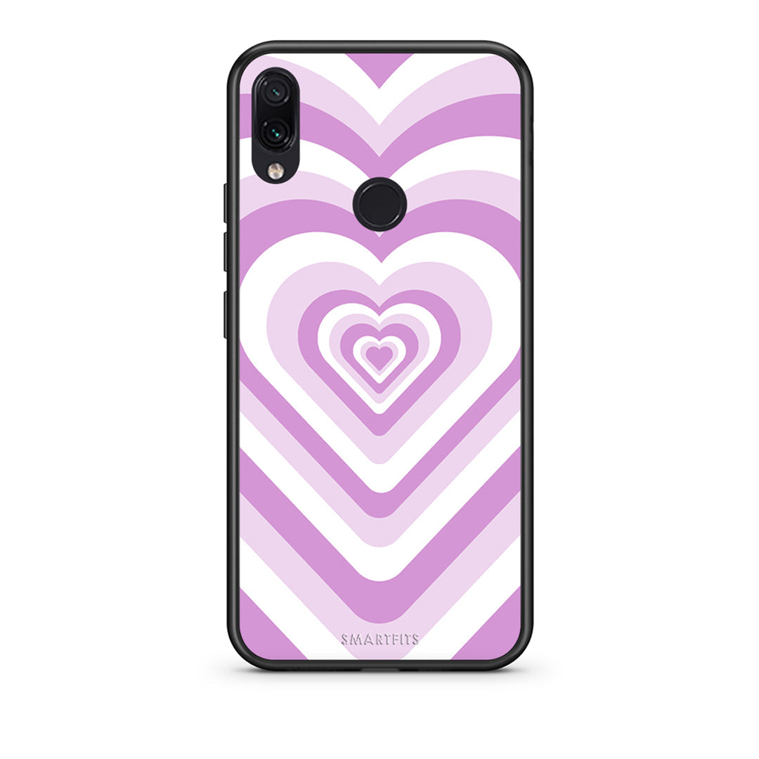 Xiaomi Redmi Note 7 Lilac Hearts θήκη από τη Smartfits με σχέδιο στο πίσω μέρος και μαύρο περίβλημα | Smartphone case with colorful back and black bezels by Smartfits