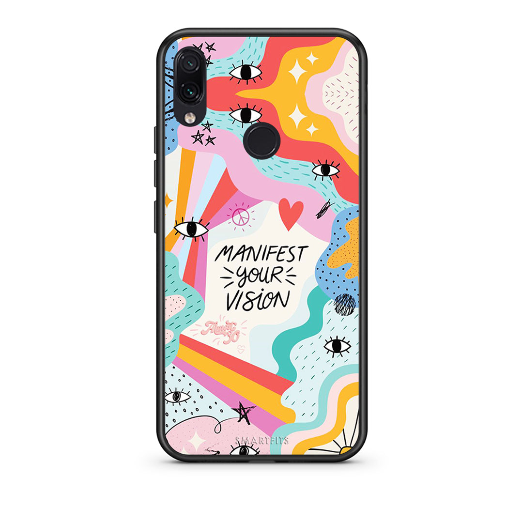 Xiaomi Redmi Note 7 Manifest Your Vision θήκη από τη Smartfits με σχέδιο στο πίσω μέρος και μαύρο περίβλημα | Smartphone case with colorful back and black bezels by Smartfits