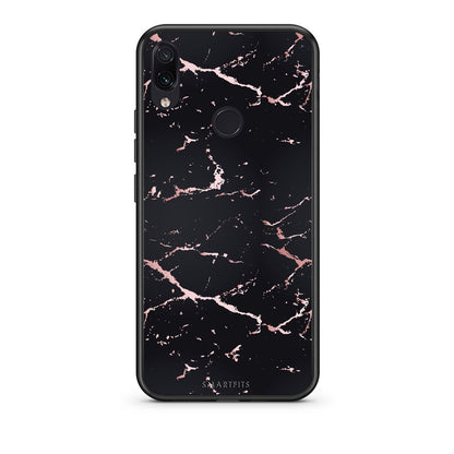 4 - Xiaomi Redmi Note 7  Black Rosegold Marble case, cover, bumper