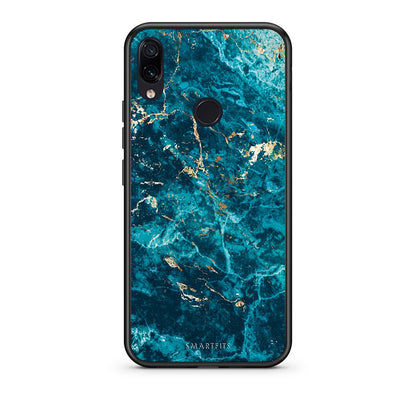 Xiaomi Redmi Note 7 Marble Blue θήκη από τη Smartfits με σχέδιο στο πίσω μέρος και μαύρο περίβλημα | Smartphone case with colorful back and black bezels by Smartfits