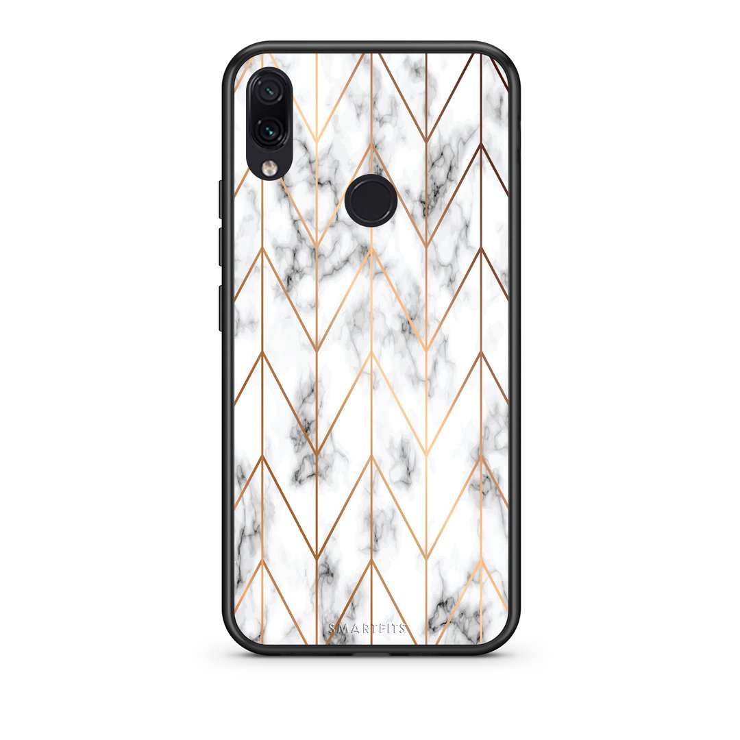 44 - Xiaomi Redmi Note 7  Gold Geometric Marble case, cover, bumper