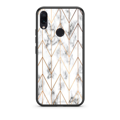 44 - Xiaomi Redmi Note 7  Gold Geometric Marble case, cover, bumper