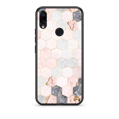 4 - Xiaomi Redmi Note 7 Hexagon Pink Marble case, cover, bumper