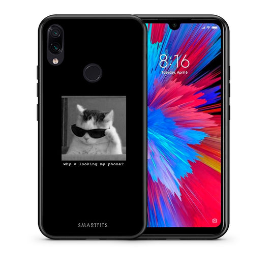 Θήκη Xiaomi Redmi Note 7 Meme Cat από τη Smartfits με σχέδιο στο πίσω μέρος και μαύρο περίβλημα | Xiaomi Redmi Note 7 Meme Cat case with colorful back and black bezels
