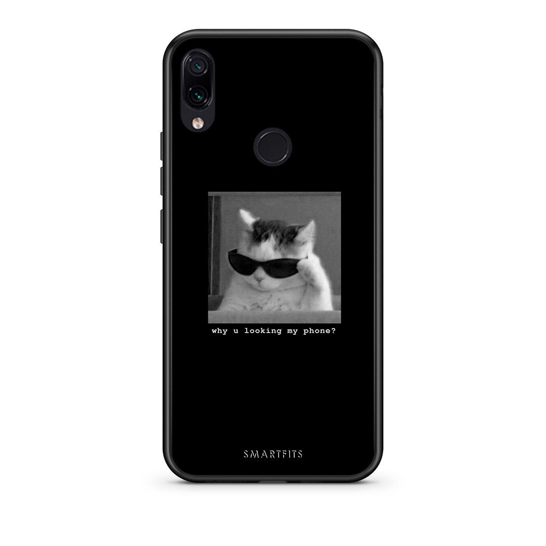 Xiaomi Redmi Note 7 Meme Cat θήκη από τη Smartfits με σχέδιο στο πίσω μέρος και μαύρο περίβλημα | Smartphone case with colorful back and black bezels by Smartfits