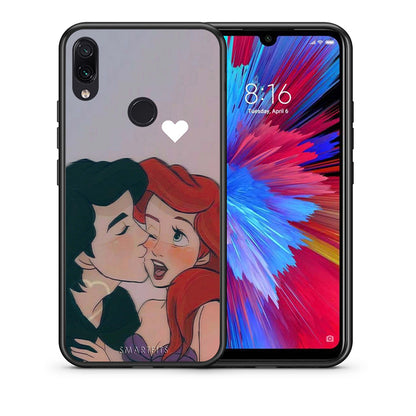 Θήκη Αγίου Βαλεντίνου Xiaomi Redmi Note 7 Mermaid Love από τη Smartfits με σχέδιο στο πίσω μέρος και μαύρο περίβλημα | Xiaomi Redmi Note 7 Mermaid Love case with colorful back and black bezels
