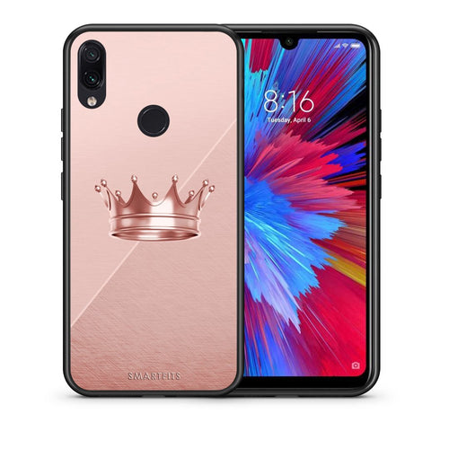 Θήκη Xiaomi Redmi Note 7 Crown Minimal από τη Smartfits με σχέδιο στο πίσω μέρος και μαύρο περίβλημα | Xiaomi Redmi Note 7 Crown Minimal case with colorful back and black bezels