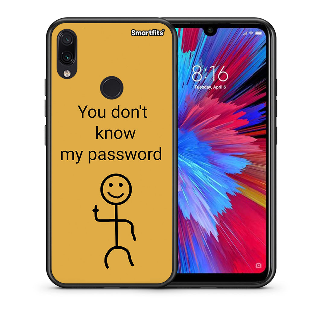Θήκη Xiaomi Redmi Note 7 My Password από τη Smartfits με σχέδιο στο πίσω μέρος και μαύρο περίβλημα | Xiaomi Redmi Note 7 My Password case with colorful back and black bezels