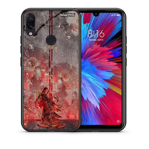 Θήκη Xiaomi Redmi Note 7 Nezuko Kamado από τη Smartfits με σχέδιο στο πίσω μέρος και μαύρο περίβλημα | Xiaomi Redmi Note 7 Nezuko Kamado case with colorful back and black bezels