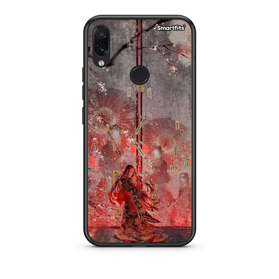 Xiaomi Redmi Note 7 Nezuko Kamado θήκη από τη Smartfits με σχέδιο στο πίσω μέρος και μαύρο περίβλημα | Smartphone case with colorful back and black bezels by Smartfits