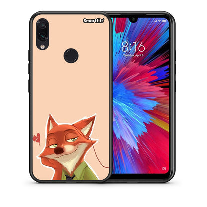 Θήκη Xiaomi Redmi Note 7 Nick Wilde And Judy Hopps Love 1 από τη Smartfits με σχέδιο στο πίσω μέρος και μαύρο περίβλημα | Xiaomi Redmi Note 7 Nick Wilde And Judy Hopps Love 1 case with colorful back and black bezels