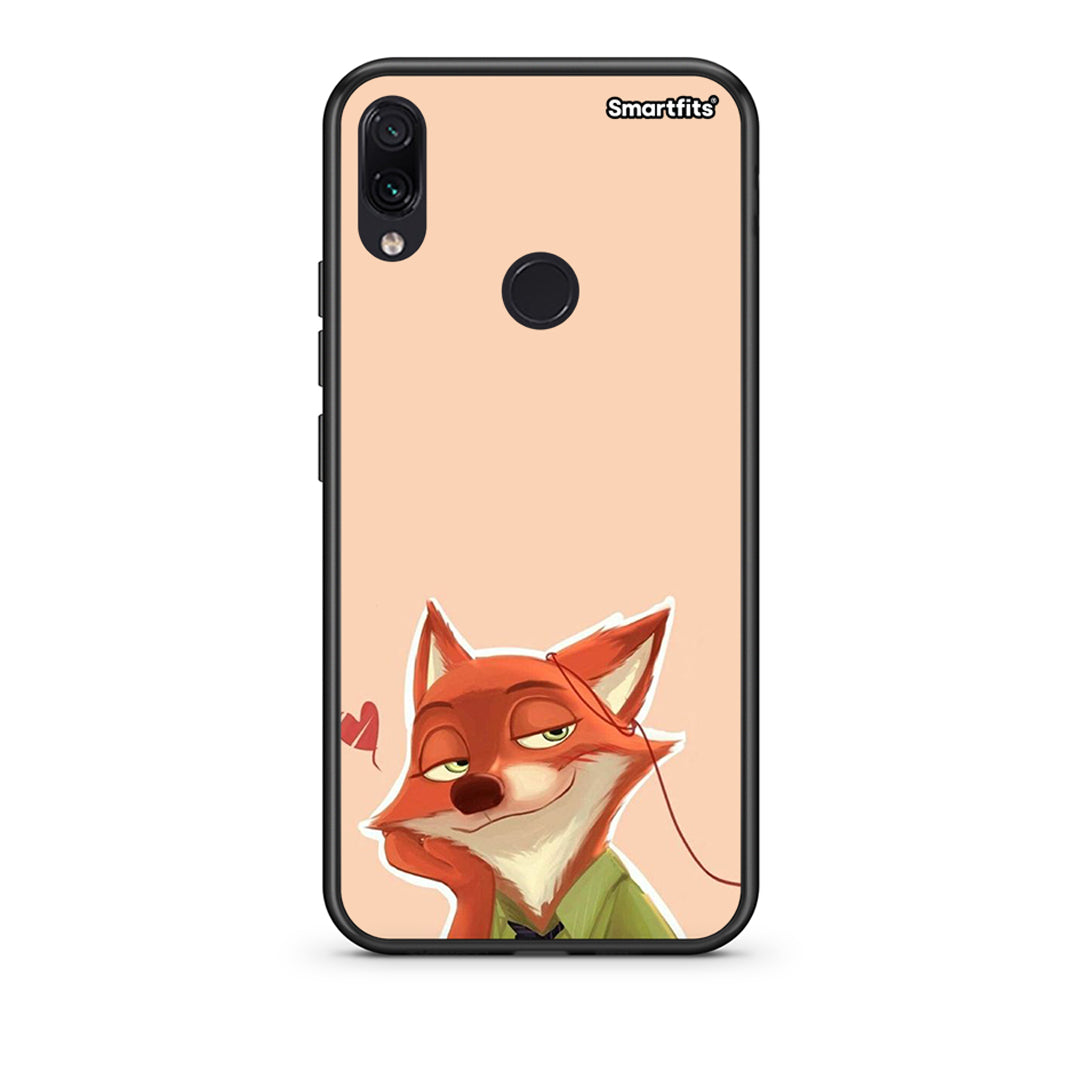 Xiaomi Redmi Note 7 Nick Wilde And Judy Hopps Love 1 θήκη από τη Smartfits με σχέδιο στο πίσω μέρος και μαύρο περίβλημα | Smartphone case with colorful back and black bezels by Smartfits