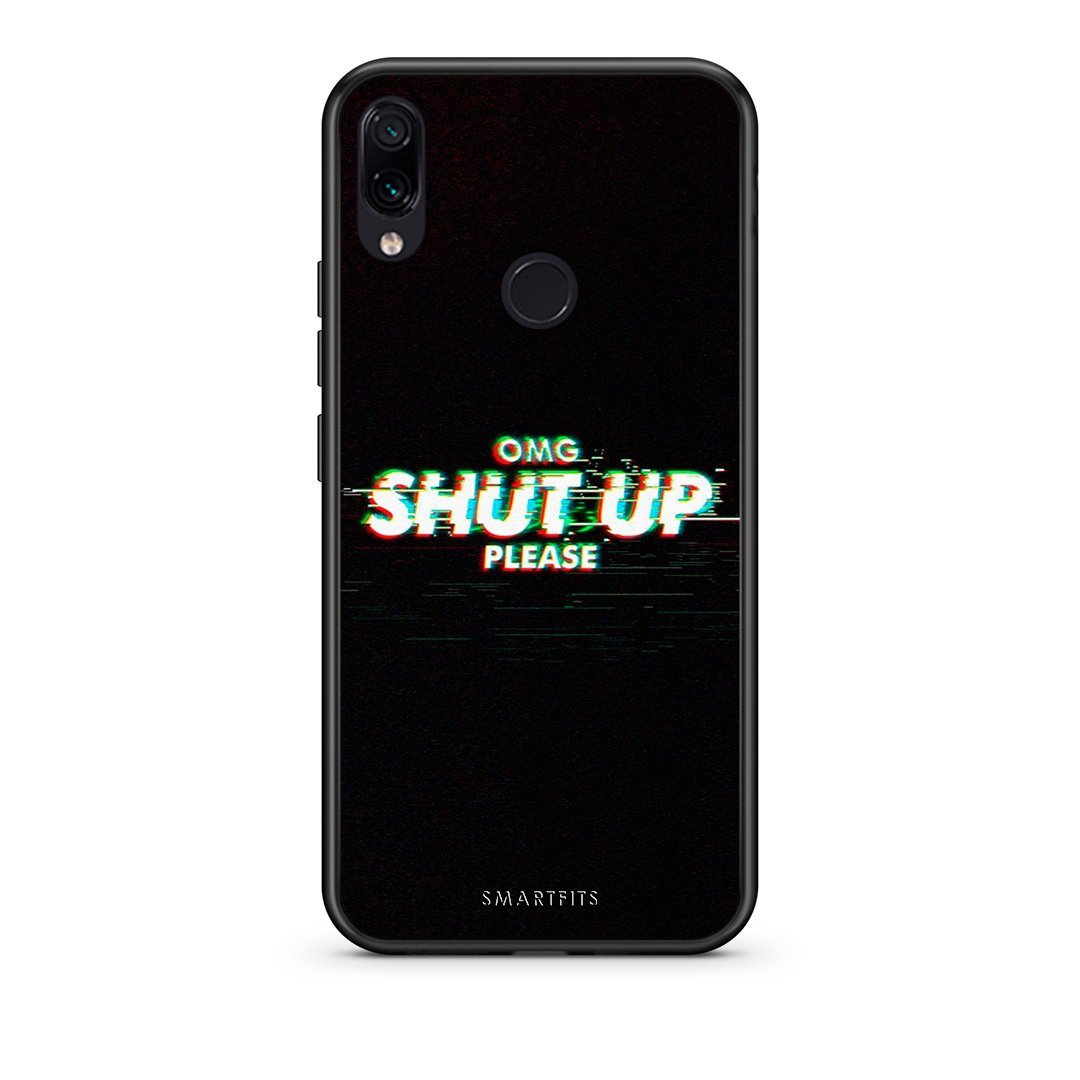 Xiaomi Redmi Note 7 OMG ShutUp θήκη από τη Smartfits με σχέδιο στο πίσω μέρος και μαύρο περίβλημα | Smartphone case with colorful back and black bezels by Smartfits