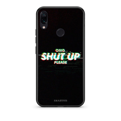 Xiaomi Redmi Note 7 OMG ShutUp θήκη από τη Smartfits με σχέδιο στο πίσω μέρος και μαύρο περίβλημα | Smartphone case with colorful back and black bezels by Smartfits
