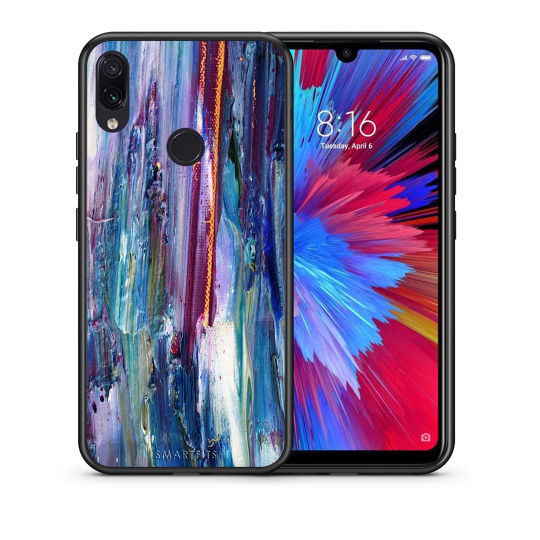Θήκη Xiaomi Redmi Note 7 Winter Paint από τη Smartfits με σχέδιο στο πίσω μέρος και μαύρο περίβλημα | Xiaomi Redmi Note 7 Winter Paint case with colorful back and black bezels