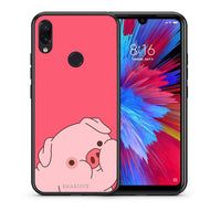 Thumbnail for Θήκη Αγίου Βαλεντίνου Xiaomi Redmi Note 7 Pig Love 1 από τη Smartfits με σχέδιο στο πίσω μέρος και μαύρο περίβλημα | Xiaomi Redmi Note 7 Pig Love 1 case with colorful back and black bezels