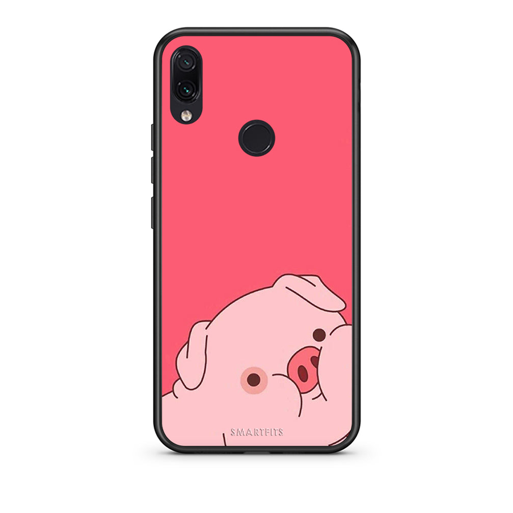 Xiaomi Redmi Note 7 Pig Love 1 Θήκη Αγίου Βαλεντίνου από τη Smartfits με σχέδιο στο πίσω μέρος και μαύρο περίβλημα | Smartphone case with colorful back and black bezels by Smartfits
