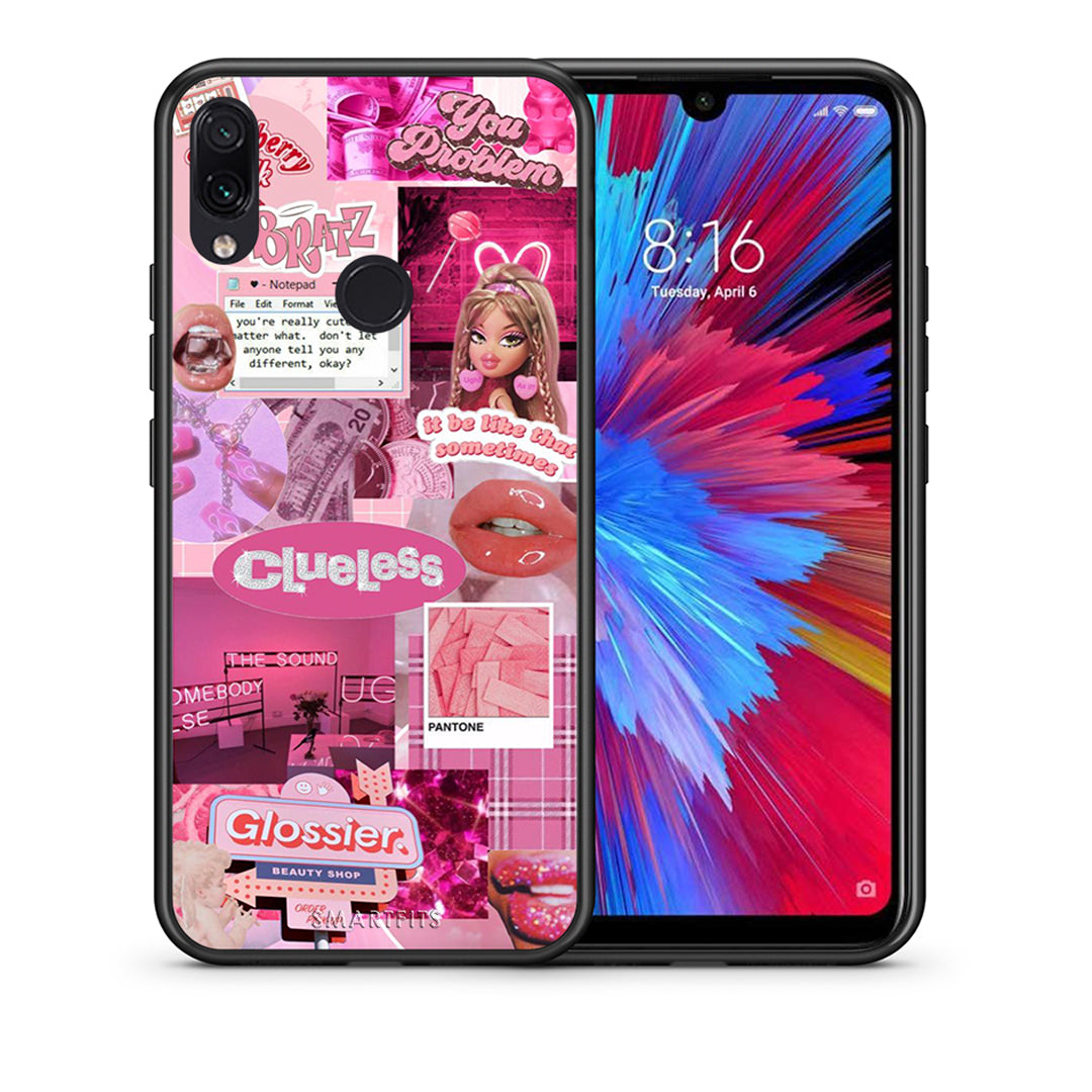 Θήκη Αγίου Βαλεντίνου Xiaomi Redmi Note 7 Pink Love από τη Smartfits με σχέδιο στο πίσω μέρος και μαύρο περίβλημα | Xiaomi Redmi Note 7 Pink Love case with colorful back and black bezels