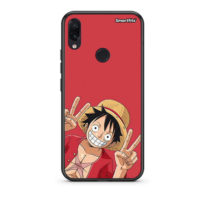Xiaomi Redmi Note 7 Pirate Luffy Θήκη από τη Smartfits με σχέδιο στο πίσω μέρος και μαύρο περίβλημα | Smartphone case with colorful back and black bezels by Smartfits
