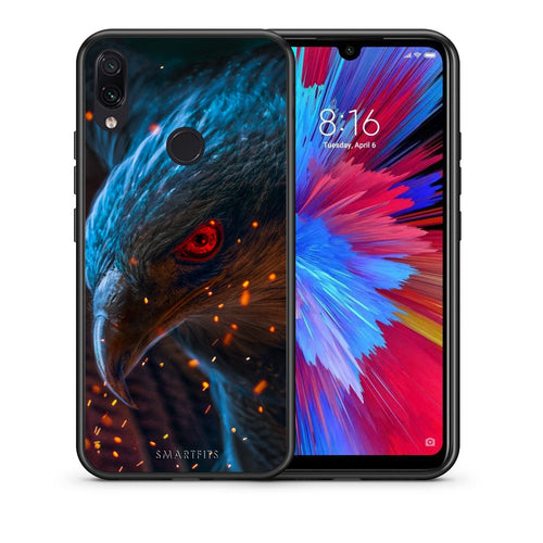 Θήκη Xiaomi Redmi Note 7 Eagle PopArt από τη Smartfits με σχέδιο στο πίσω μέρος και μαύρο περίβλημα | Xiaomi Redmi Note 7 Eagle PopArt case with colorful back and black bezels