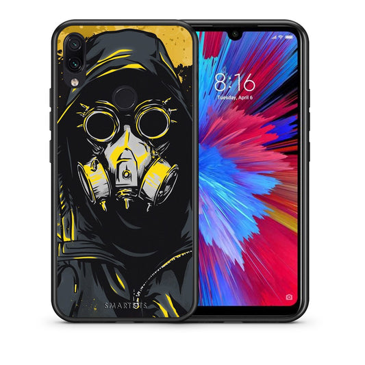 Θήκη Xiaomi Redmi Note 7 Mask PopArt από τη Smartfits με σχέδιο στο πίσω μέρος και μαύρο περίβλημα | Xiaomi Redmi Note 7 Mask PopArt case with colorful back and black bezels
