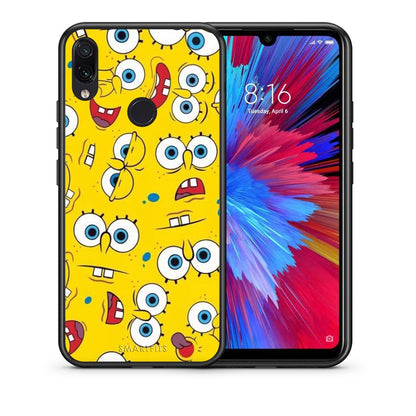 Θήκη Xiaomi Redmi Note 7 Sponge PopArt από τη Smartfits με σχέδιο στο πίσω μέρος και μαύρο περίβλημα | Xiaomi Redmi Note 7 Sponge PopArt case with colorful back and black bezels