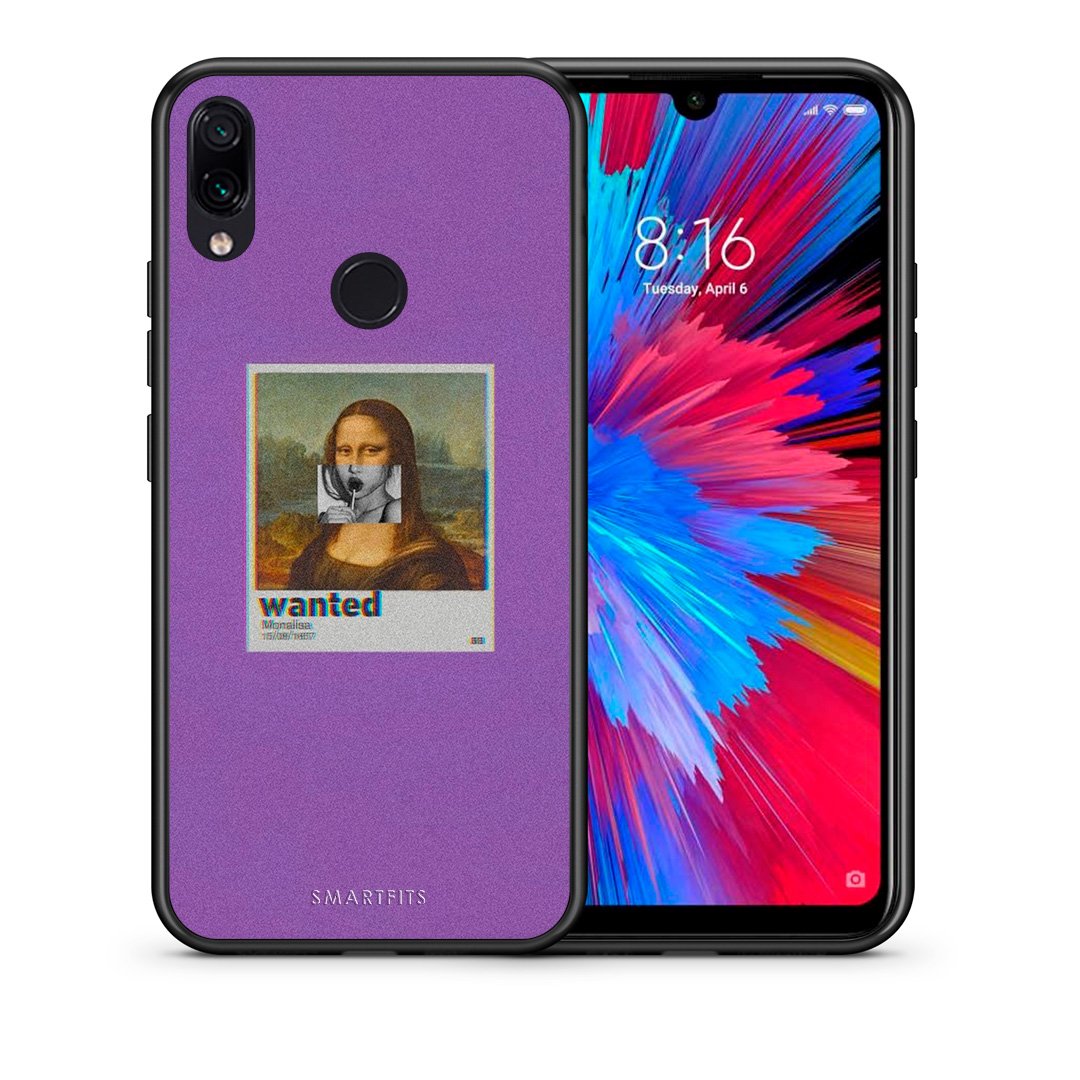 Θήκη Xiaomi Redmi Note 7 Monalisa Popart από τη Smartfits με σχέδιο στο πίσω μέρος και μαύρο περίβλημα | Xiaomi Redmi Note 7 Monalisa Popart case with colorful back and black bezels