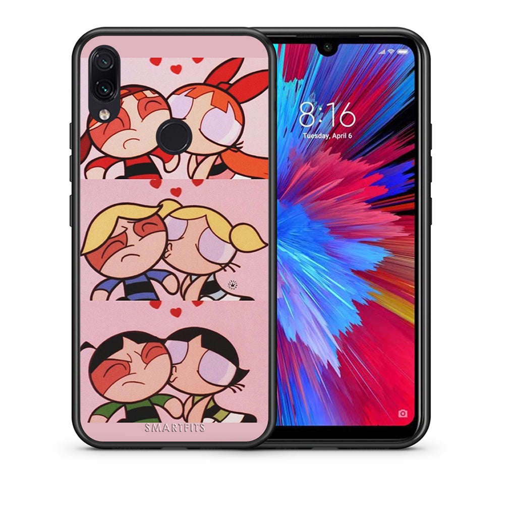 Θήκη Αγίου Βαλεντίνου Xiaomi Redmi Note 7 Puff Love από τη Smartfits με σχέδιο στο πίσω μέρος και μαύρο περίβλημα | Xiaomi Redmi Note 7 Puff Love case with colorful back and black bezels