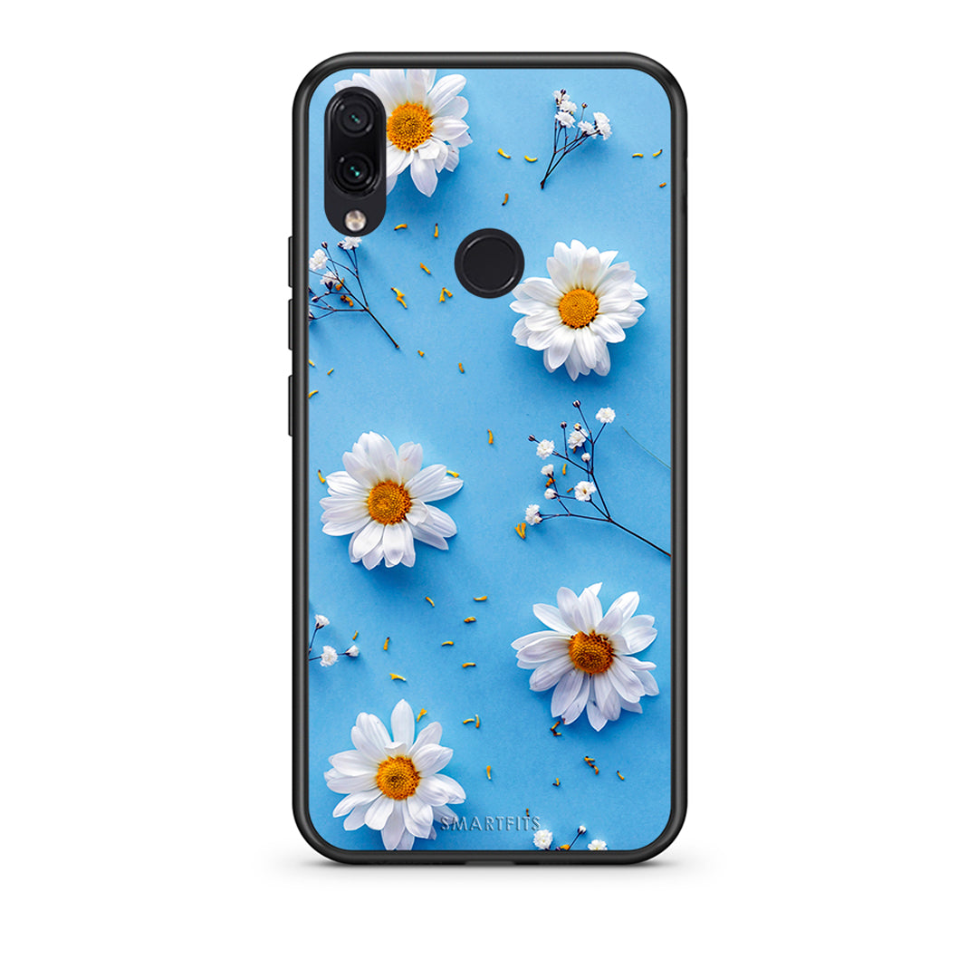 Xiaomi Redmi Note 7 Real Daisies θήκη από τη Smartfits με σχέδιο στο πίσω μέρος και μαύρο περίβλημα | Smartphone case with colorful back and black bezels by Smartfits