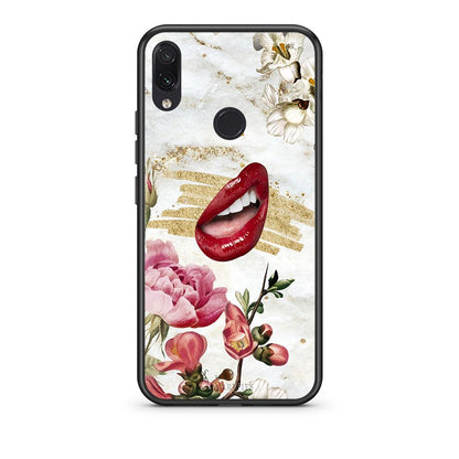 Xiaomi Redmi Note 7 Red Lips θήκη από τη Smartfits με σχέδιο στο πίσω μέρος και μαύρο περίβλημα | Smartphone case with colorful back and black bezels by Smartfits