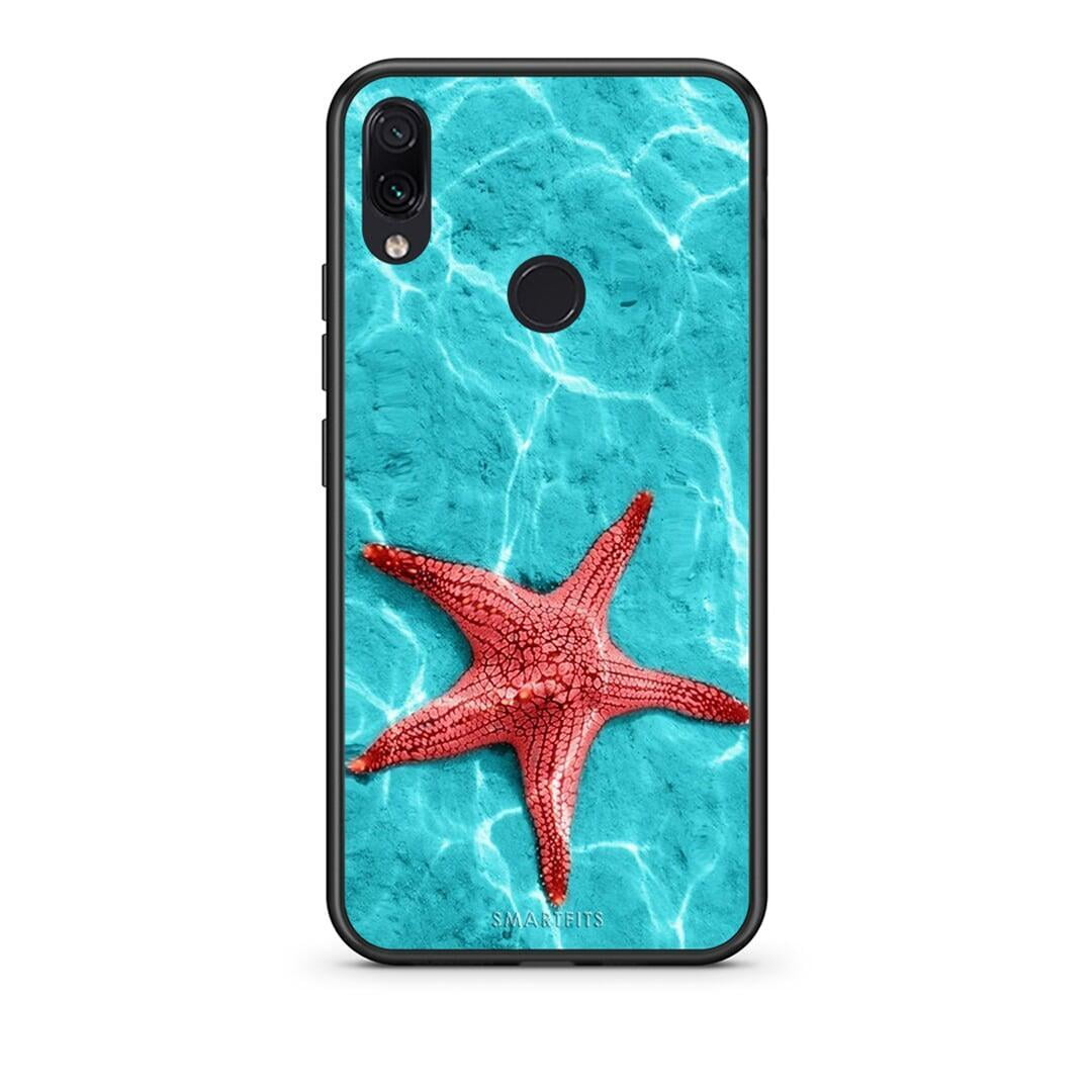 Xiaomi Redmi Note 7 Red Starfish Θήκη από τη Smartfits με σχέδιο στο πίσω μέρος και μαύρο περίβλημα | Smartphone case with colorful back and black bezels by Smartfits