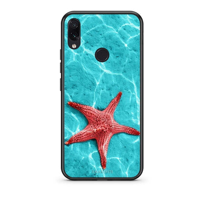 Xiaomi Redmi Note 7 Red Starfish Θήκη από τη Smartfits με σχέδιο στο πίσω μέρος και μαύρο περίβλημα | Smartphone case with colorful back and black bezels by Smartfits