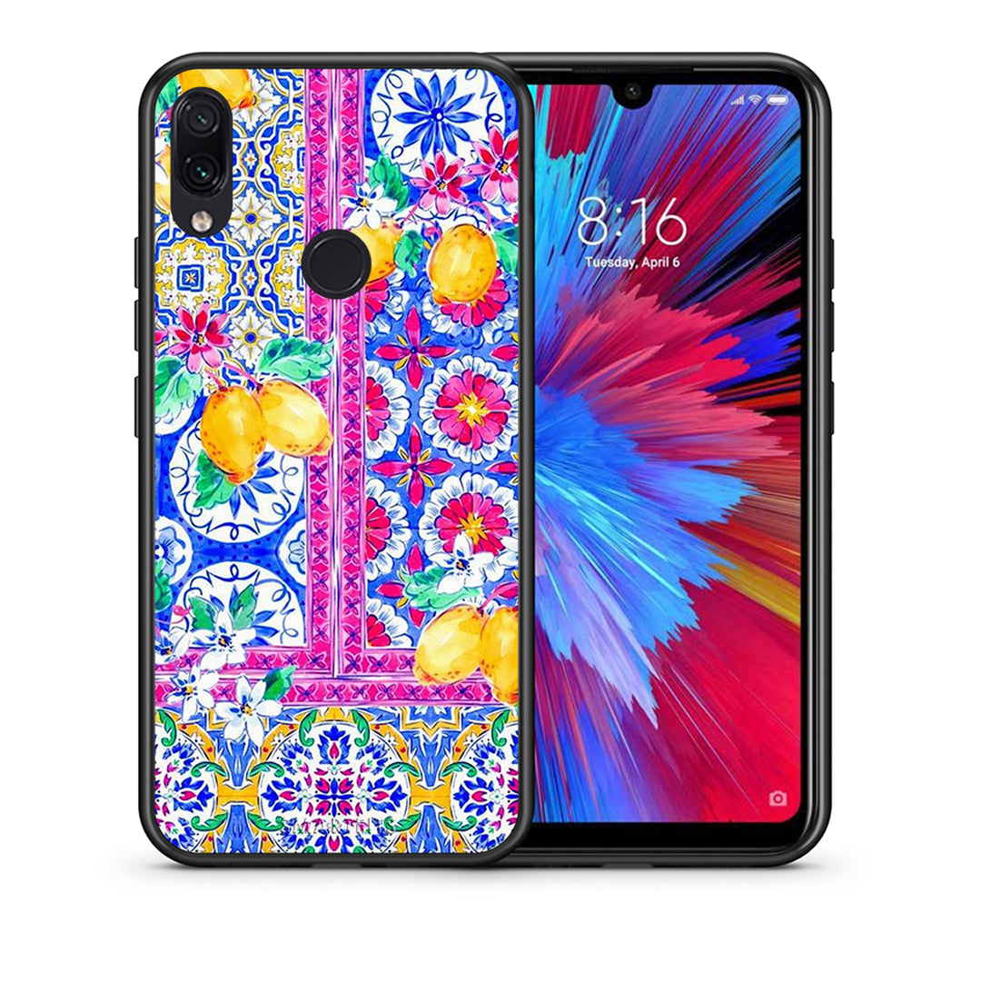 Θήκη Xiaomi Redmi Note 7 Retro Spring από τη Smartfits με σχέδιο στο πίσω μέρος και μαύρο περίβλημα | Xiaomi Redmi Note 7 Retro Spring case with colorful back and black bezels