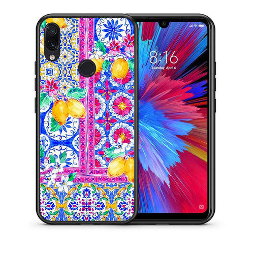 Θήκη Xiaomi Redmi Note 7 Retro Spring από τη Smartfits με σχέδιο στο πίσω μέρος και μαύρο περίβλημα | Xiaomi Redmi Note 7 Retro Spring case with colorful back and black bezels