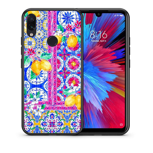 Θήκη Xiaomi Redmi Note 7 Retro Spring από τη Smartfits με σχέδιο στο πίσω μέρος και μαύρο περίβλημα | Xiaomi Redmi Note 7 Retro Spring case with colorful back and black bezels
