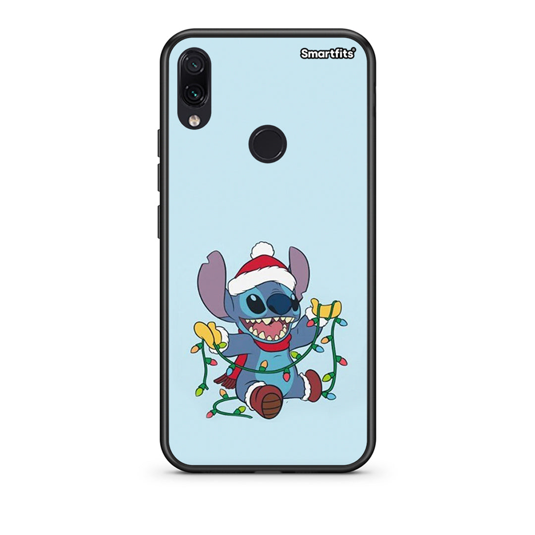 Xiaomi Redmi Note 7 Santa Stich θήκη από τη Smartfits με σχέδιο στο πίσω μέρος και μαύρο περίβλημα | Smartphone case with colorful back and black bezels by Smartfits