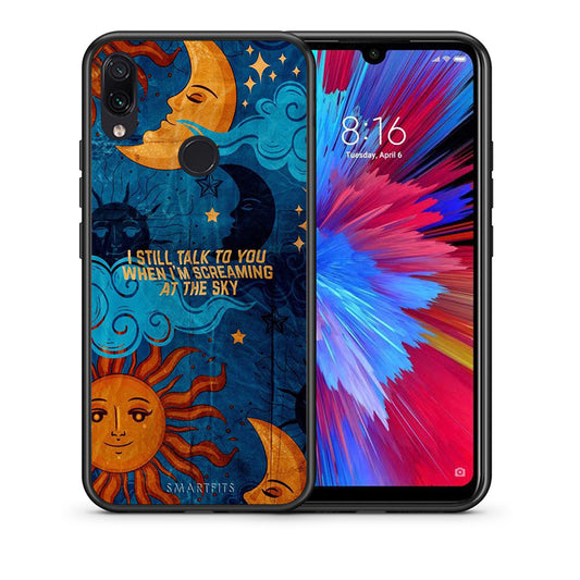 Θήκη Xiaomi Redmi Note 7 Screaming Sky από τη Smartfits με σχέδιο στο πίσω μέρος και μαύρο περίβλημα | Xiaomi Redmi Note 7 Screaming Sky case with colorful back and black bezels