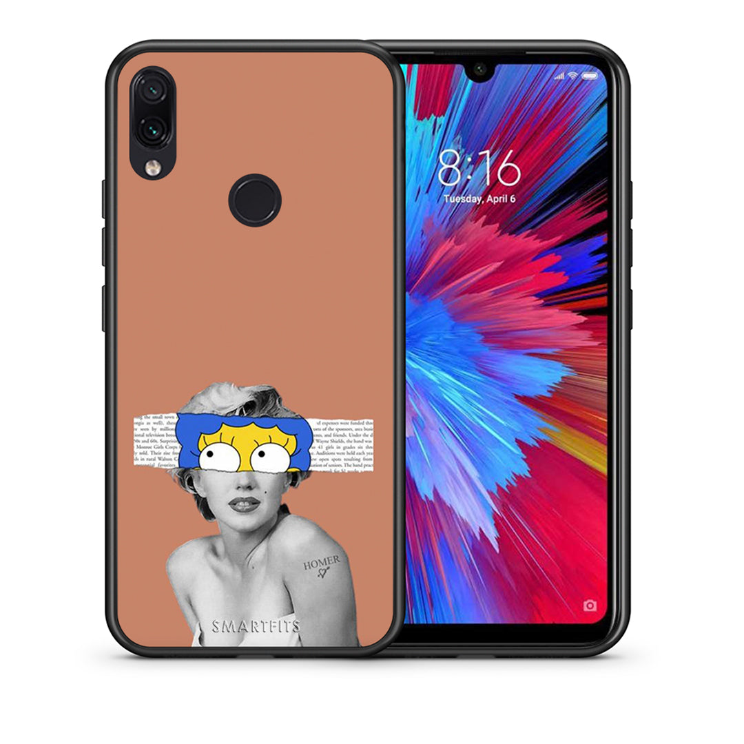 Θήκη Xiaomi Redmi Note 7 Sim Merilyn από τη Smartfits με σχέδιο στο πίσω μέρος και μαύρο περίβλημα | Xiaomi Redmi Note 7 Sim Merilyn case with colorful back and black bezels