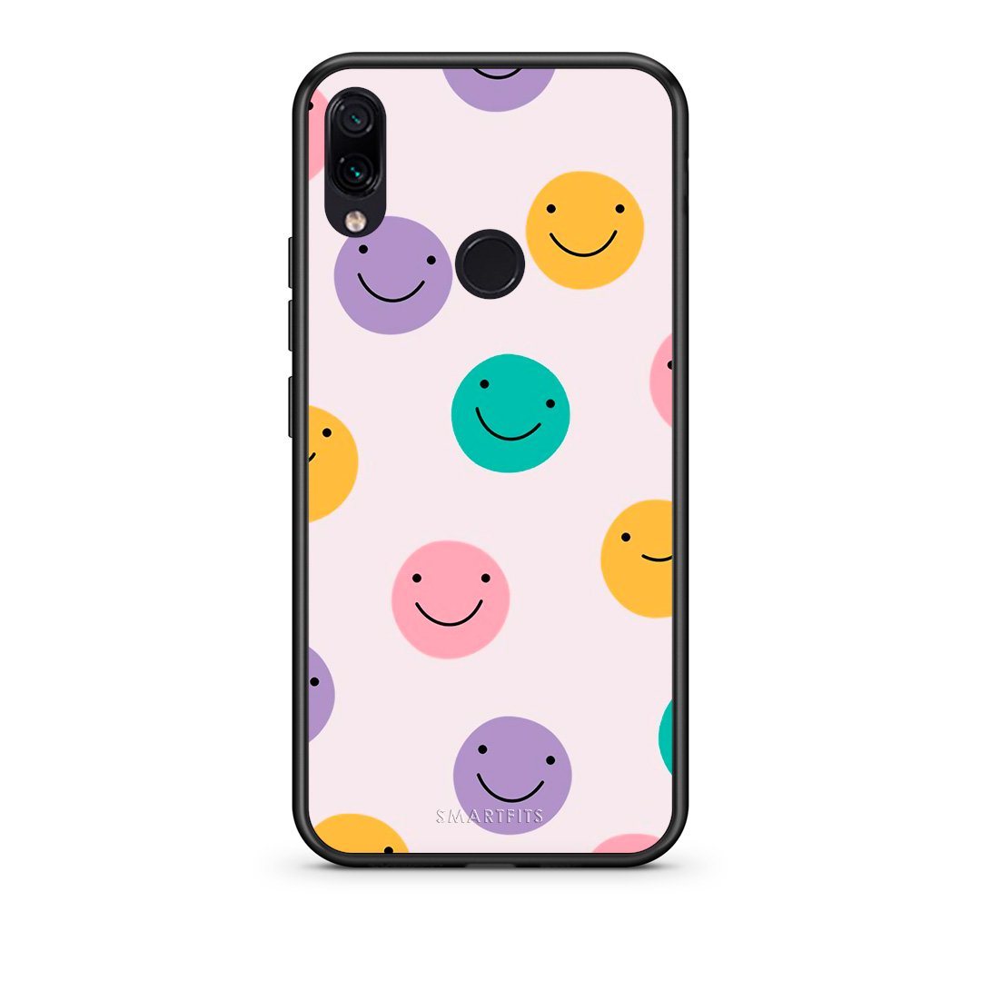 Xiaomi Redmi Note 7 Smiley Faces θήκη από τη Smartfits με σχέδιο στο πίσω μέρος και μαύρο περίβλημα | Smartphone case with colorful back and black bezels by Smartfits