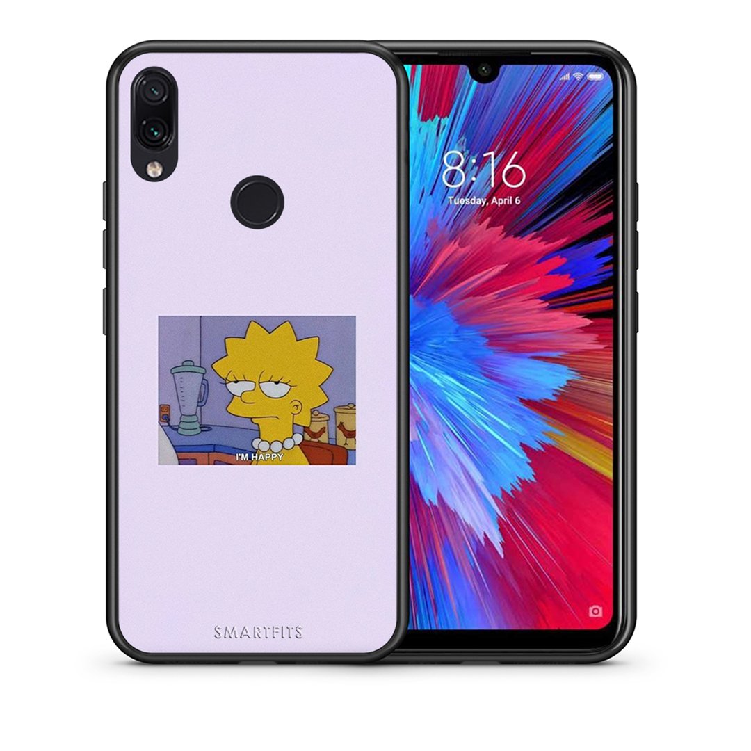 Θήκη Xiaomi Redmi Note 7 So Happy από τη Smartfits με σχέδιο στο πίσω μέρος και μαύρο περίβλημα | Xiaomi Redmi Note 7 So Happy case with colorful back and black bezels
