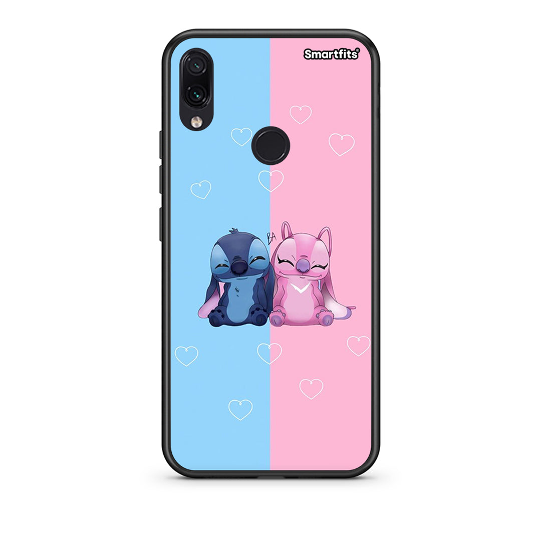 Xiaomi Redmi Note 7 Stitch And Angel θήκη από τη Smartfits με σχέδιο στο πίσω μέρος και μαύρο περίβλημα | Smartphone case with colorful back and black bezels by Smartfits