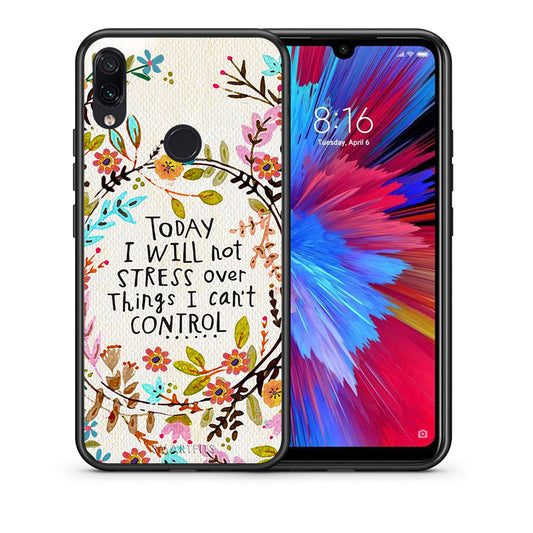 Θήκη Xiaomi Redmi Note 7 Stress Over από τη Smartfits με σχέδιο στο πίσω μέρος και μαύρο περίβλημα | Xiaomi Redmi Note 7 Stress Over case with colorful back and black bezels